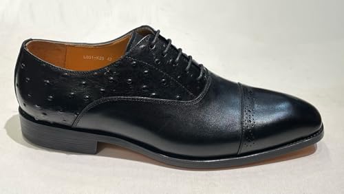 Santimon Men’s Dress Shoes Formal Oxfords - Fashion Comfotable Genuine Leather Cap Toe Derby for Weddings, Business Casual2