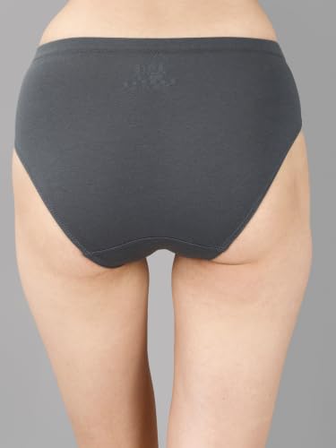 Image of SOIE Women High Rise Full Coverage Solid Colour Cotton Stretch Hipster Panty (Pack of 3)