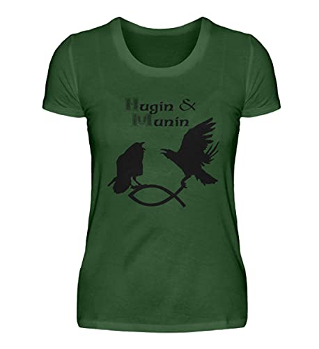 T-shirt de qualité supérieure pour femme vert XXXL au design Hugin & Munin