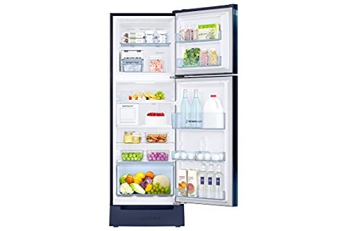 Image of Samsung 244 L 3 Star Inverter Frost Free Double Door Refrigerator Appliance (RT28A3C234U /HL, Rythmic Twirl Blue, Base Stand with Drawer, Curd Maestro, Convertible, 2022 Model)