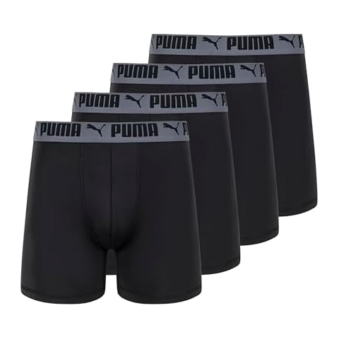 PUMA Men's 4-Pack Active Stretch Boxer Briefs Cover