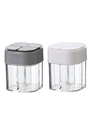 4 in 1 zout en peper shaker, 4 rasters flip lege spice dispenser, transparante kruiden shaker potten met deksel… - Image 3