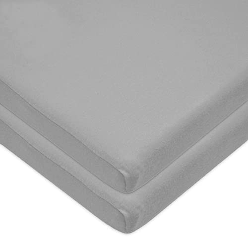 Image of TL Care 100% Natural Cotton Jersey Knit 18 x 36 Cradle /Bassinet Sheet - Fitted, Gray, Soft Breathable, for Boys and Girls