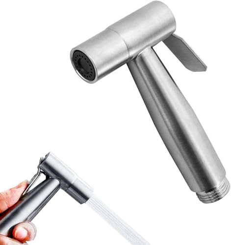 AMIELLICOs Bidet Sprayer For Toilet Premium Stainless Steel شطاف حمام Handheld Shattaf Adjustable Pressure Easy Installation Multi-Purpose Bathroom Cleaning Shataf (Hose is not Included)