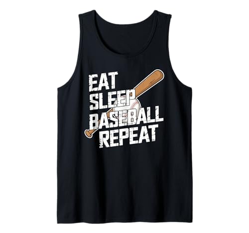 Eat Sleep Baseball Repeat - Design for Fans & Players Camiseta sin Mangas