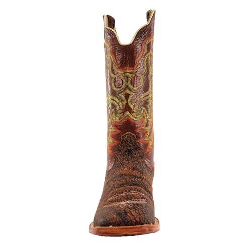 R. Watson Square Toe Cape Buffalo Western Boots, Cognac/Sierra Ranch2