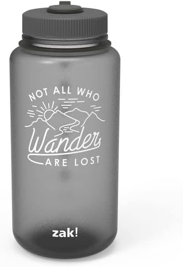 Zak Designs Líquido de 32 onzas  Bucle de transporte  A prueba de fugas  Botella de cometa sin BPA (no todos los que vagan están perdidos, color