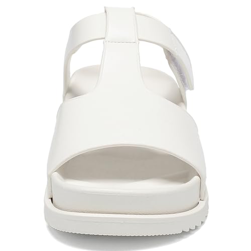 XTJSCBDSH Kids Sandals for Girls and Boys, Summer Soft Faux Leather Flat Shoes, Non-Slip Comfort Lightweight Beach Walking Sandals with Back Strap2