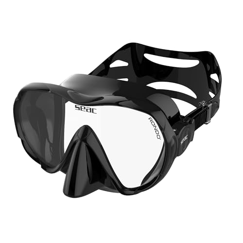 SEAC Rondò, Máscara de Buceo y Snorkeling sin Marco, con Lente Única de Silicona, Volumen Reducido, Hidrodinámica y Ultraligera