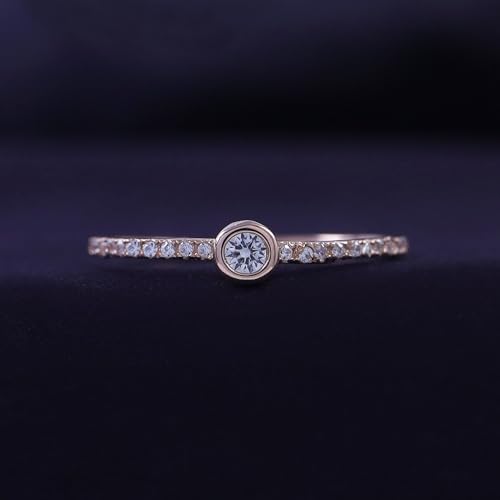 AFFY 14K Gold Plated 925 Sterling Silver Engagement Ring Round Cubic Zirconia CZ Wedding Promise Rings for Her Stunning Wedding Band for Women2