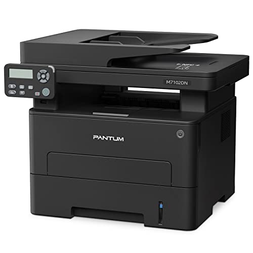 One-Day Sale: Up to 50% Off All in One Laser Printer Scanner Copier, Multifunction Black and White Monochrome Printer with ADF, Auto Two Sided Printing, Built-in Ethernet, Connect with Network and USB Code Only, Pantum M7102DN
