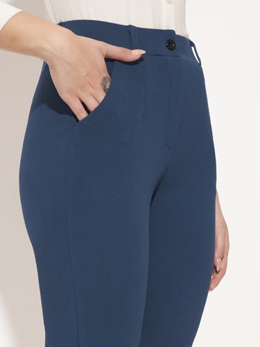 Image of Vogaan Women High Rise High Waist Trousers Flared Korean Style Formal Pants| Elegant Workwear for Office, College & Events