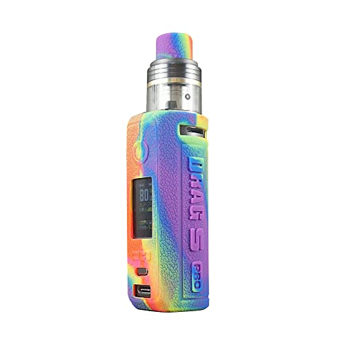 DSC-Mart TextureÂ CoverÂ for Voopoo Drag S Pro Case Silicone SleeveÂ Rubber Wrap ShieldÂ Decal Sticker (Rainbow)