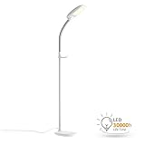 Aglaia LED Reading Floor Lamp, Dimmable Standing Lamp with Gooseneck for Living Room, Eye-Cared Touch Control Light, 11W, 3 Color Modes, 4-Level Dimmer – White