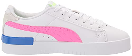 PUMA Women's Jada Sneaker, White-Fluo Pink-Green