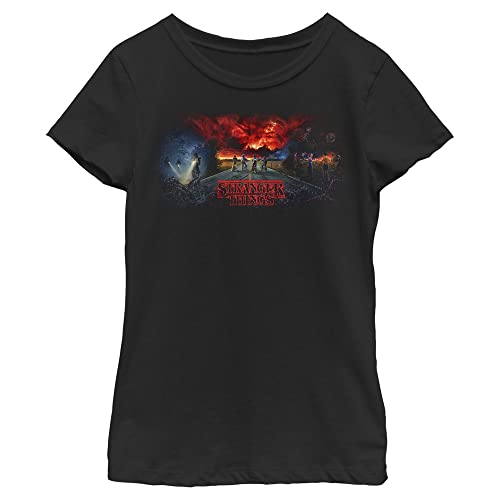 Netflix Things Stranger Tryptych Girls Short Sleeve Tee Shirt