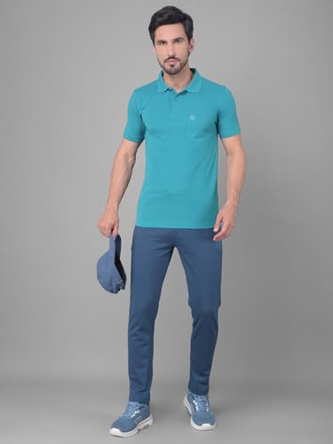 Image of Dollar Men's Pack of 1 Solid Cotton Blend Polo Neck T-Shirt