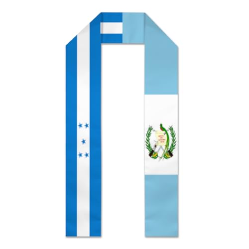 Honduras Hondurans Guatemala Guatemalan Flag Graduation Stole Scarf Shawl Sash for Men Women Abroad Student International Study Class of 2024/2025 Graduate Gift Unisex 72 inches Length