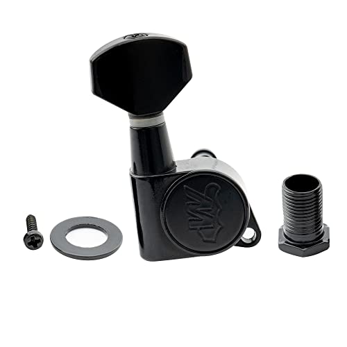 Wilkinson WJN07 6 inline EZ-LOK Guitar Tuners Machine Heads 19:1 Ratio Tuning Pegs Keys for Stratocaster Telecaster Electric Guitar Black - Image 4