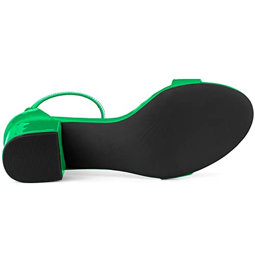 Allegra K Allegra K Women's Open Toe Low Block Heel Ankle Strap Grass Green Sandals 6 M US