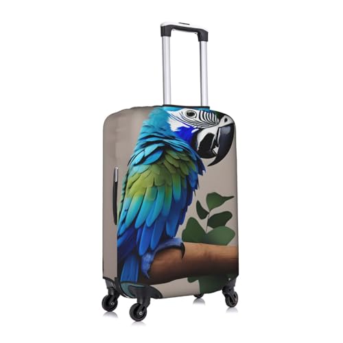 Blue Parrot Hugging 1 Tsa Approved Luggage Cover For 18-32 Inch Suitcases Scratch-Resistant Stretch Luggage Cover3