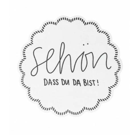 Sovie HORECA Tassendeckchen Schön DASS du da bist aus Tissue 9-lagig, Ø 90 mm, 100 Stück