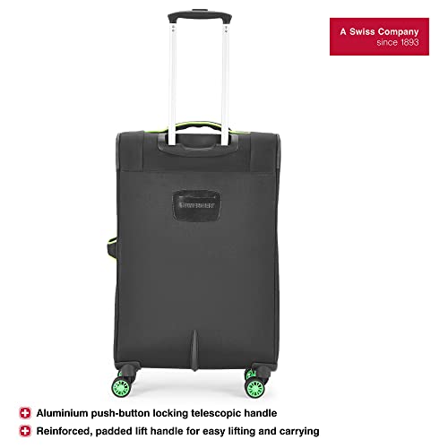 Image of WENGER Fiero-Pro Medium Softside Suitcase, 69 litres, Black /Green, Swiss Designed, 612095