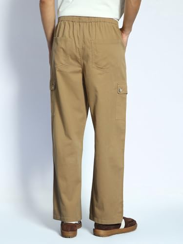Image of Urbano Fashion Men's Loose Baggy Fit Cargo Jogger Chino Pant with 6 Pockets Stretchable