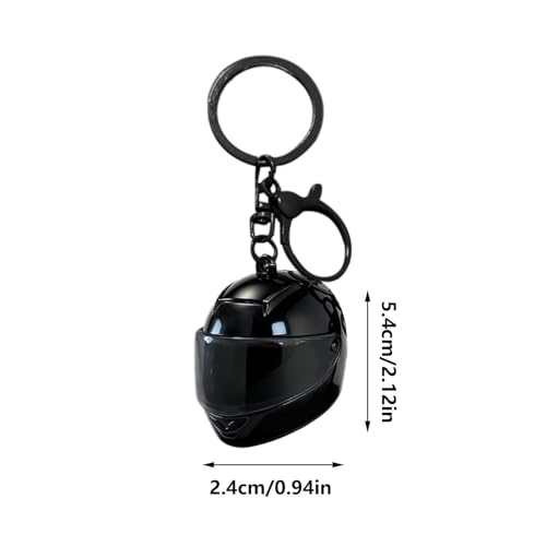 Bsbkoj Mini breloczek na kask, sportowy brelok do kluczy, uchwyt 2,4 x 5,4 cm z blaskiem, trwały dodatek, uchwyt na klucze w 3D, pierścień motocyklowy dla chłopców i miłośników jeźdźców i