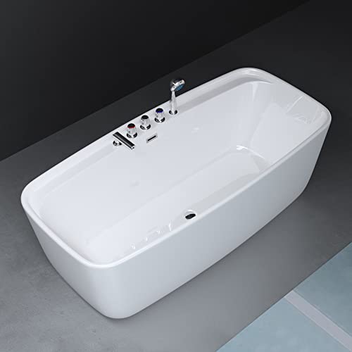 Mai & Mai Freistehende Badewanne 170x80cm Rechteckig inkl. Armatur und Handbrause Weiß aus Sanitäracryl V612MA Mai & Mai Freistehende Badewanne 170x80cm Rechteckig inkl. Armatur und Handbrause Weiß aus Sanitäracryl V612MA