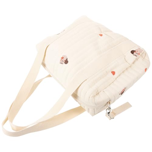 NULYLU Bolsa de Pañales de Algodón para Cochecito de Ñiño Diseño Bordado, Portátil y Resistente, Adecuado para Viajes Colgar Carrito