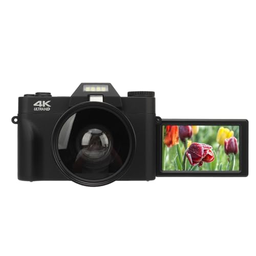 Cámara digital 4K 48MP pantalla HD 3 pulg giratoria 180° miniatura 1