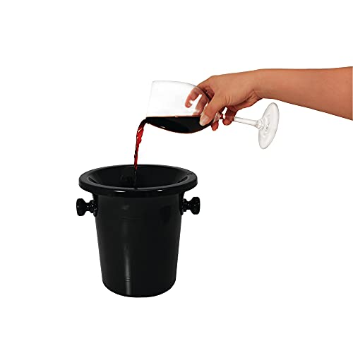 True Spittoon Wine Tasting Dump Bucket with Removable Lid, Made of Plastic Lighter than Stainless Steel for Cocktails Whiskey Tobacco, Holds 64 oz