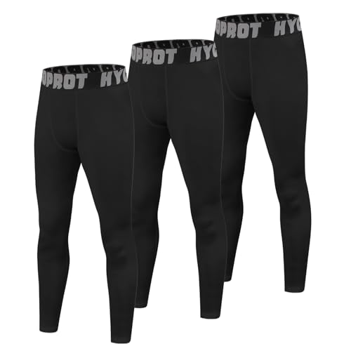 HYCOPROT Pantalones de Compresión para Niños Tights Leggings Transpirables Niños Mallas de Compresión de Secado Rápido Ropa Interior para Correr Fútbol y Baloncesto