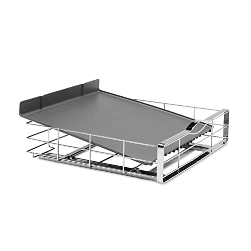 simplehuman KT1120 50.2cm Pull-Out Kitchen Cupboard Cabinet Organiser, Heavy Duty Sliding Shelf Storage, Holds up to 9kg, Easy to Install, Grey Plastic with Heavy-Gauge Steel Frame