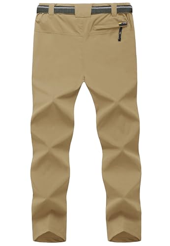 TBMPOY Men's Snow Ski Waterproof Fleece Lined Pants Outdoor Hiking Mountain Softshell with Belt