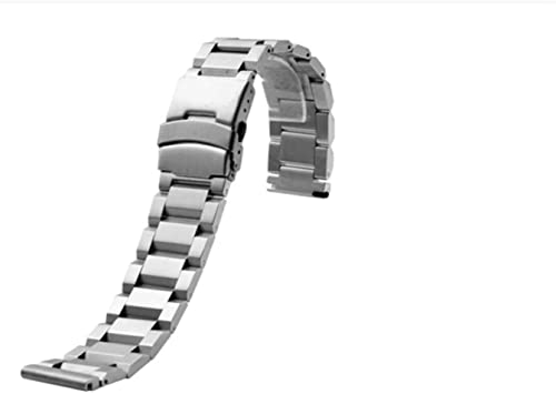 Bracelet de montre en acier inoxydable argenté ou noir de 18 à 24 mm