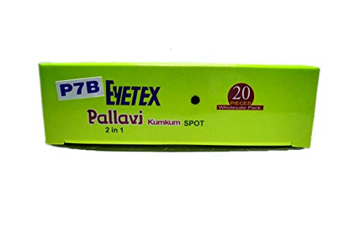 Eyetex Pallavi Sticker Kumkum Black Color Bindi - Size P7 (Pack of 15)