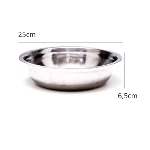 2 Tigelas Bowl Cumbuca Bacia Em Inox 25x6,5cm
