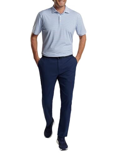 PETER MILLAR Men's Fairmont Performance Jersey Polo, White/Liberty Blue, XL2