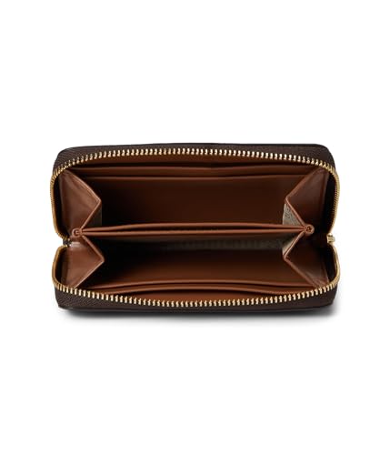 Image of Michael Kors Jet Set Small Zip Around Card Case, Gold-Tone Hardware /Brown /Acorn