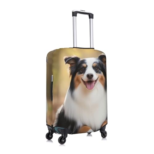 Travel Suitcase Cover, Stretchy Zipper Closure Luggage Suitcase Protector, Anti-Scratch Luggage Case Bag - Fits 19-32 inch Luggages (Animal Australian Shepherd)3