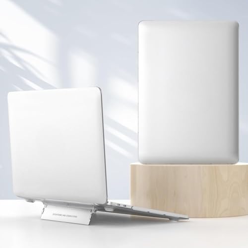 Image of TechTrendz Case Compatible with MacBook Pro 14 inch 2024-2021 M4 M3 M2 M1,A3112 A3185 A3401 A2918 A2992 A2779 A2442 Pro Max Laptop Stand Protective Case, Plastic Hard Shell Case Cover (Ice Mist White)
