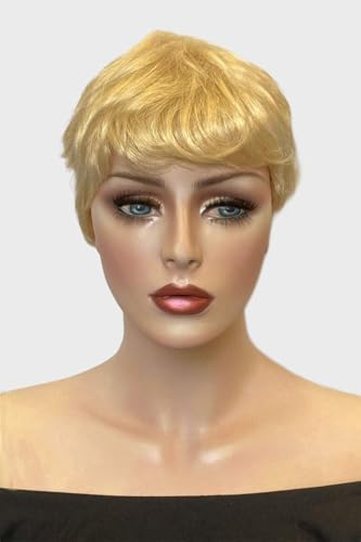 Perruque pixie cut bob courte en blond clair Estella champagne #613 pour femme