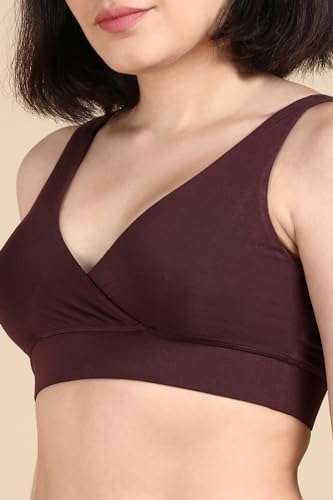 Image of &Circus Maternity Bra | Nursing Bra for Women | Pull Down Feeding Bra | Non Padded Bra for Women Slip On | Tencel Micromodal