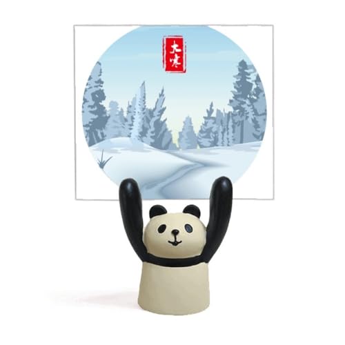 Porte-mémo circulaire avec motif panda et décoration solaire