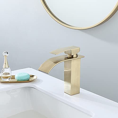 Robinet de lavabo de salle de bain mitigeur eau froide et chaude à commande fluide