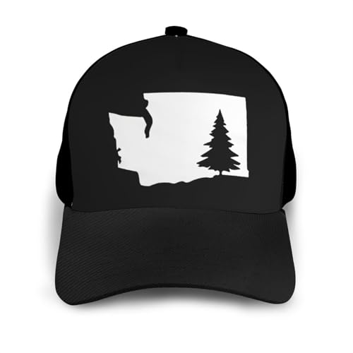 Washington State Tree Bonnets Curved Brim Mesh Baseball Cap Casual Sun Hat Unisex3