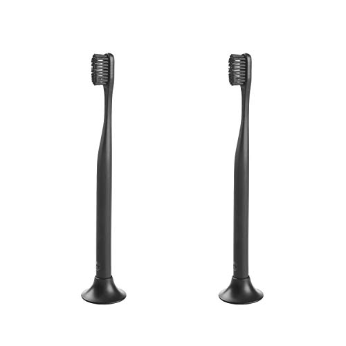 Bogobrush Reusable Toothbrush and Stand Made with Reusable Material in Black - Duo Pack