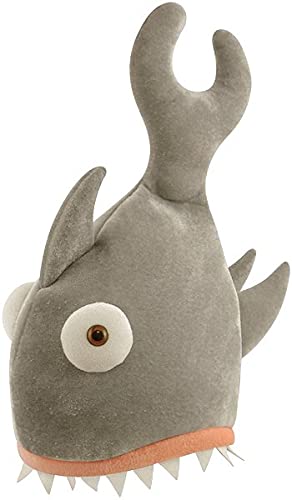 F & F Shark Bite Hat Animal Attack Style Headdress Adults Party Jaws Style Plush Fancy Dress Costume Shark Bite Novelty Hat Funny Design Fishing Cap Best For Women & Men Grey Size 29 X 42cm